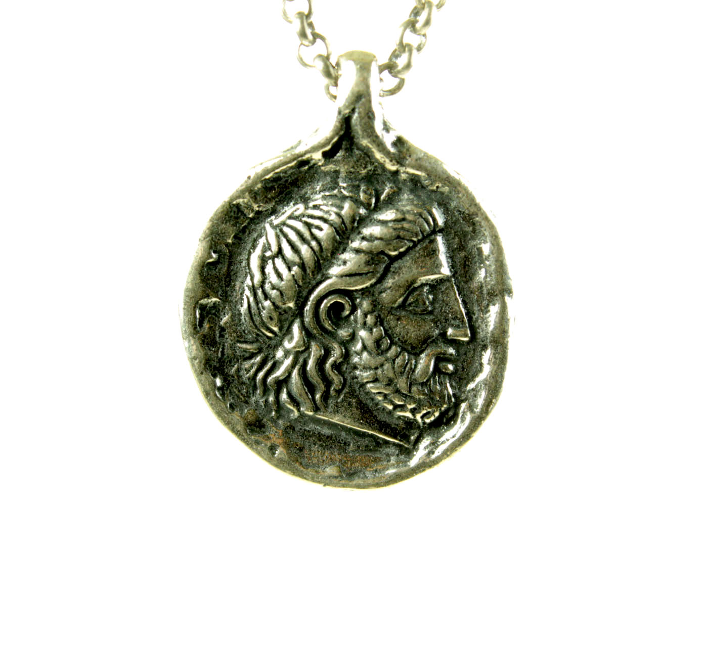 Antique Male Facial Hammered Coin | 3476