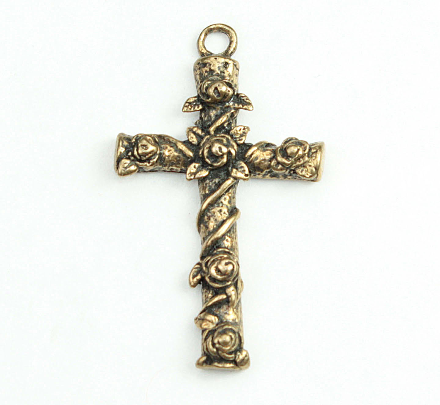 Traditional Flower Leafed Cross Pendant | 3523