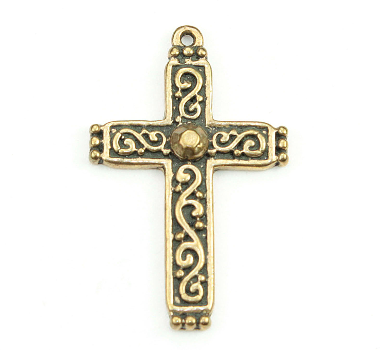 Latin Vine Beaded Cross Pendant | 3529