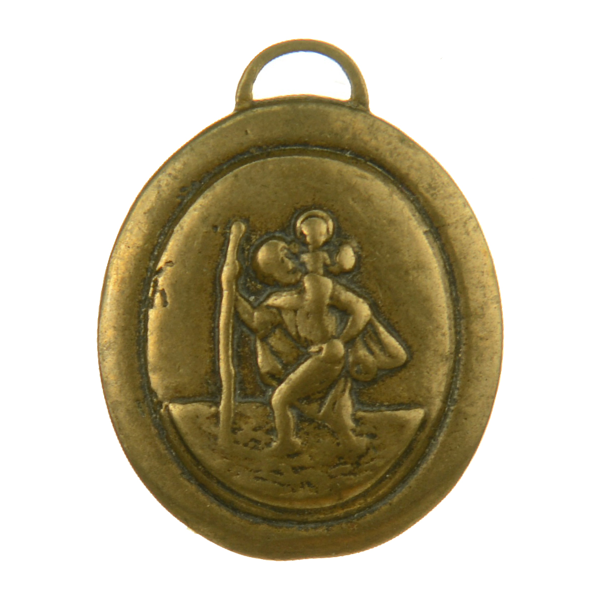 Ancient St. Christopher Christ Child Medallion | 4079