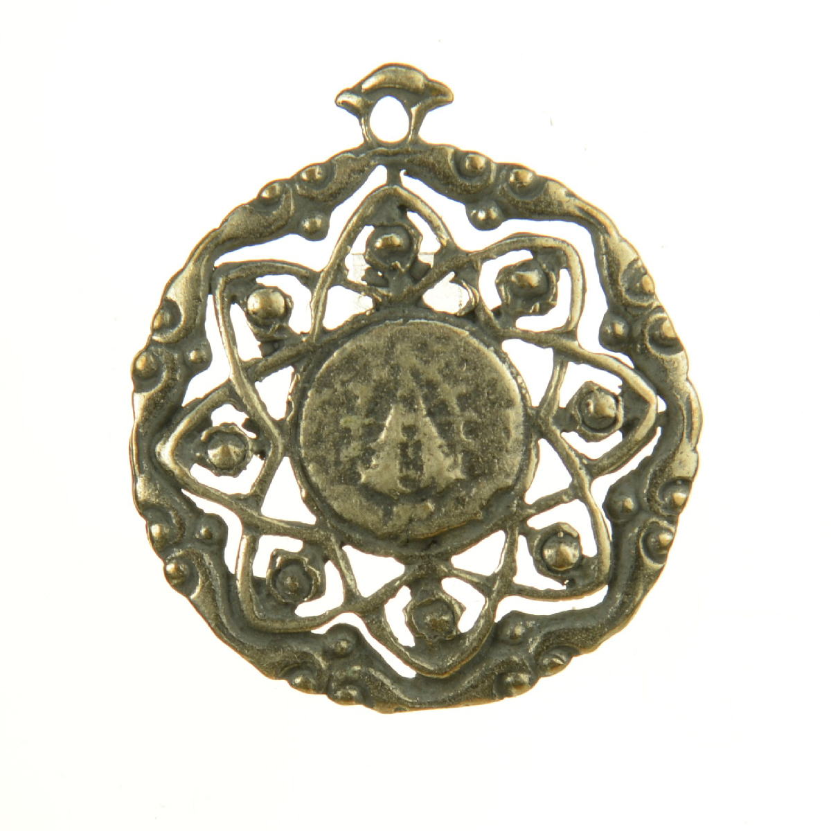 Star 8-Pointed Beaded Decorated Religious Medallion | 4102