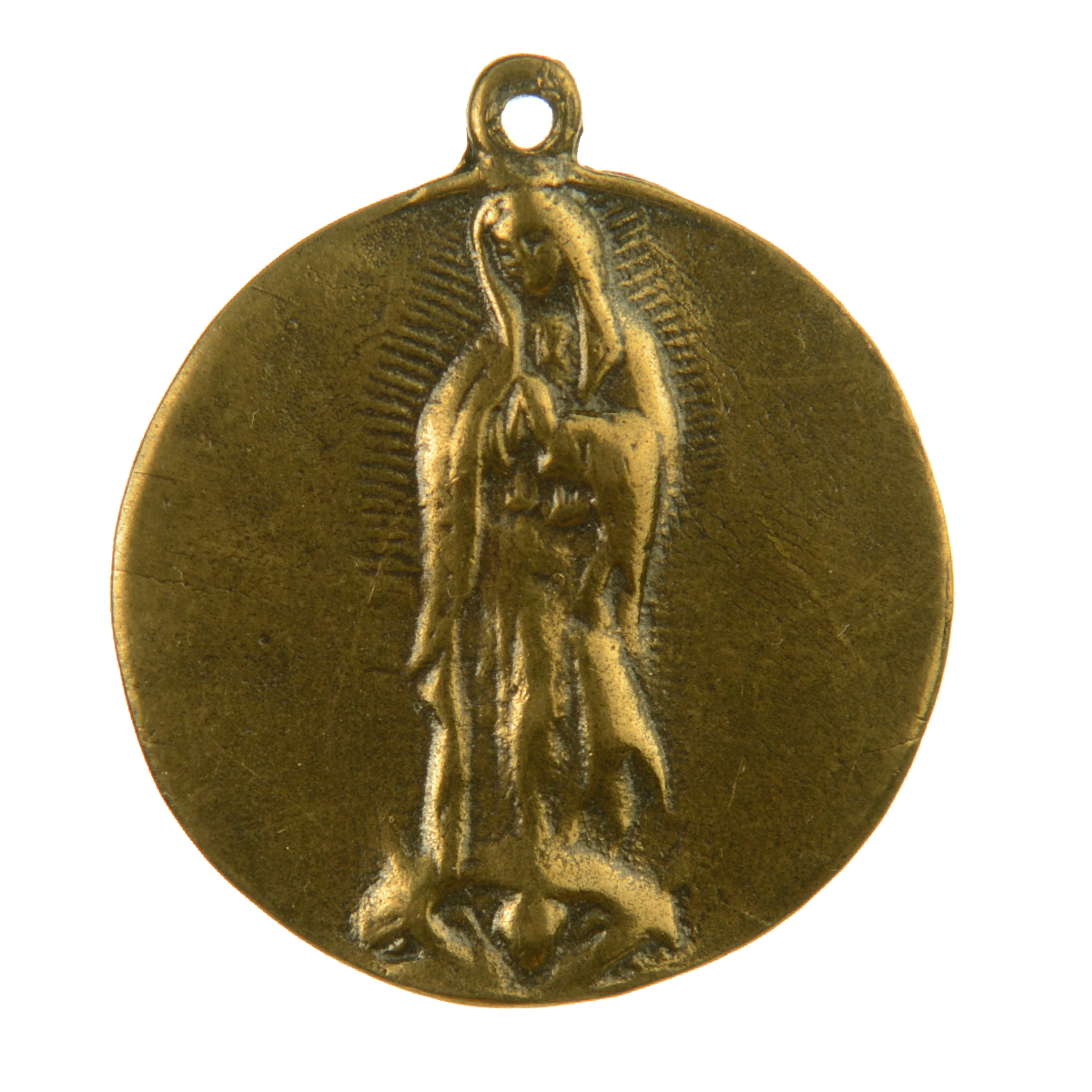 Virgin Mother Mary Prayer Sculptured Round Medallion | 4126