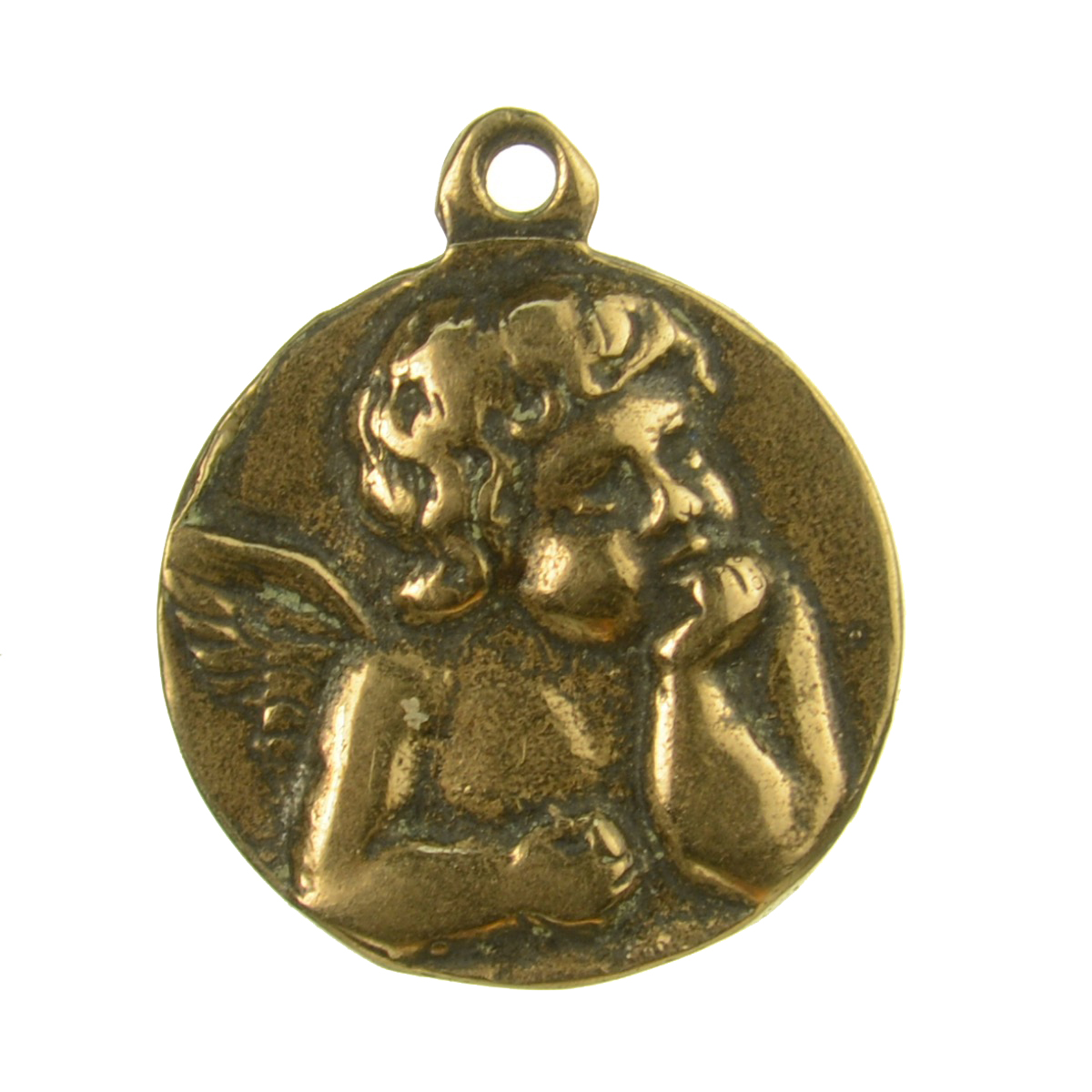 Embossed Angelic Child Antique Medallion | 4199