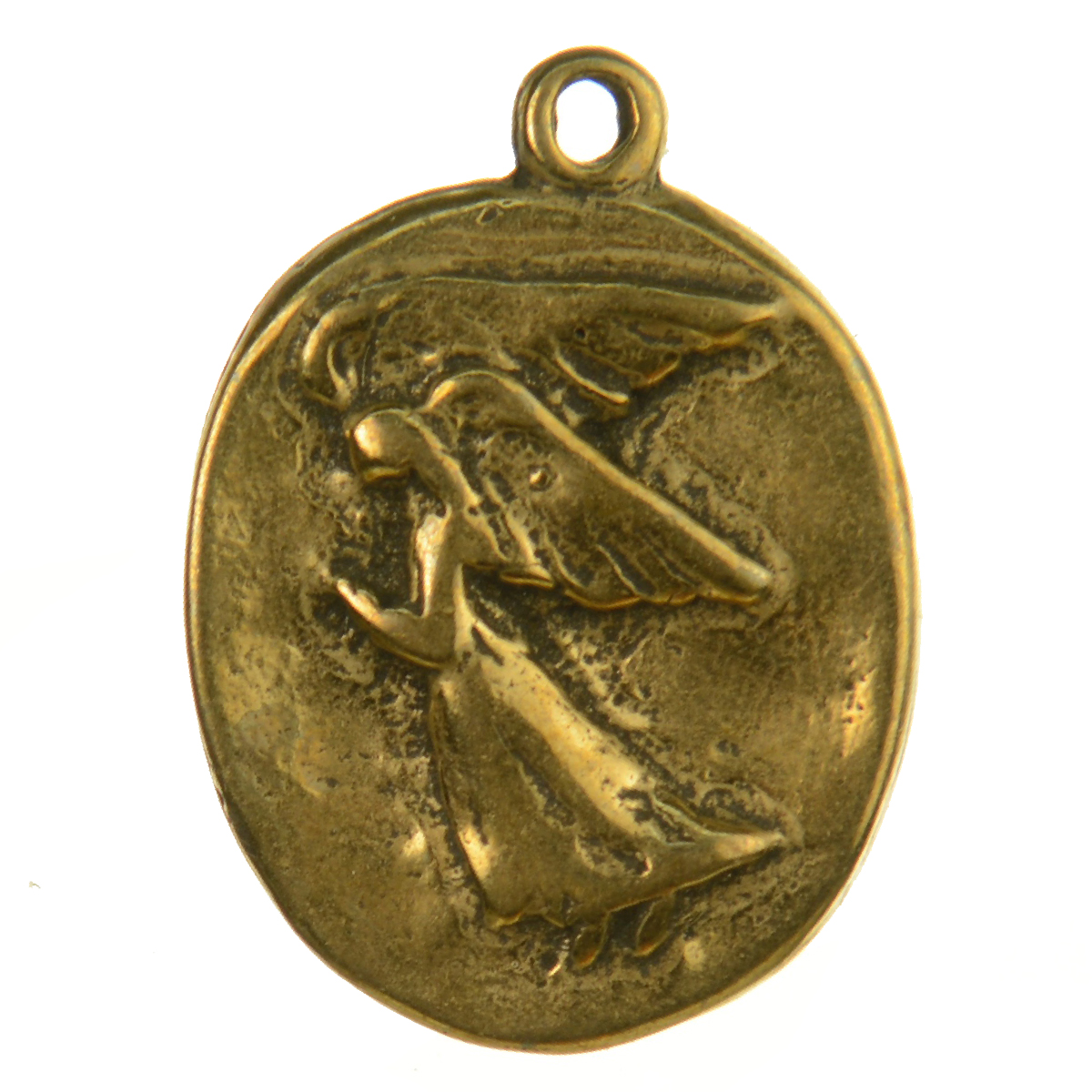 Ancient Oval Angel Flight Side View Medallion | 4220